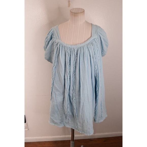 Free People Revolve Angele Minidress Small Light Blue Flowy Fairy Gauzy Tie - Picture 1 of 5